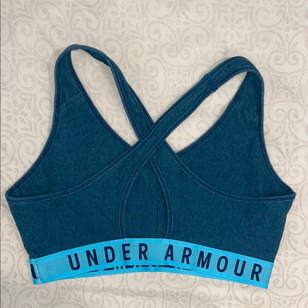 Set of 2 Under Armour Sports Bras Blue and Gray Compression Fit - Picture 6 of 7